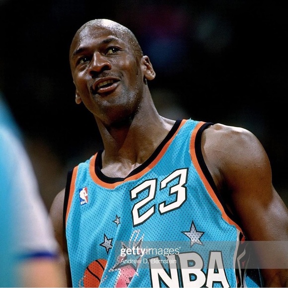 Mitchell & Ness East All Star Chicago Bulls '96 Michael Jordan #23 Teal Jersey - Picture 10 of 13